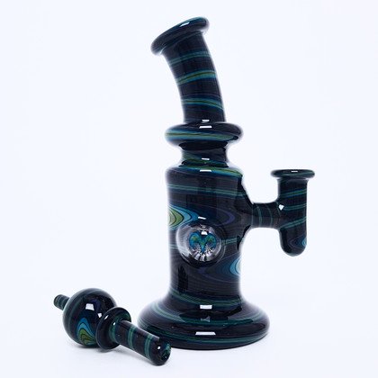 Water Pipe Bong - Line Work Mini Tube Rig by Andy G #966