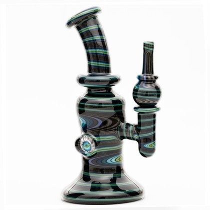 Water Pipe Bong - Line Work Mini Tube Rig by Andy G #990
