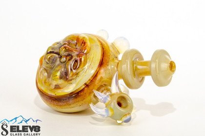 Moon Flask Bubbler by Bearclaw Glass #821