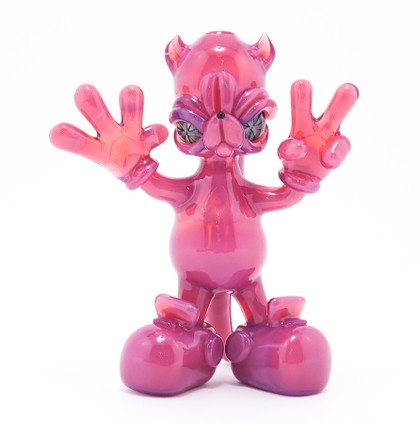 Water Pipe Bong - Blickey the Cat Rig by Casto Glass