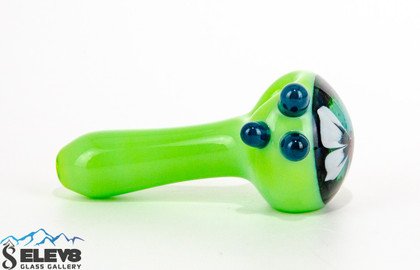 Green Butterfly Spoon by Colt Glass and Florin Glass #399