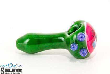 Green Butterfly Spoon by Colt Glass and Florin Glass #410