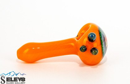 Orange Mushroom Spoon by Colt Glass and Florin Glass #404