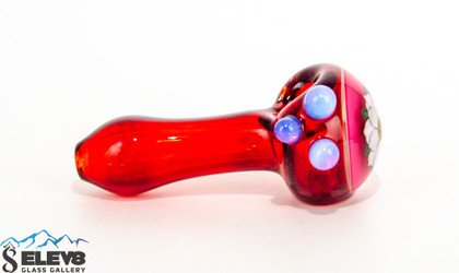 Red Flower Spoon by Colt Glass and Florin Glass #402