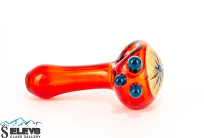 Red Spider Spoon by Colt Glass and Florin Glass #411