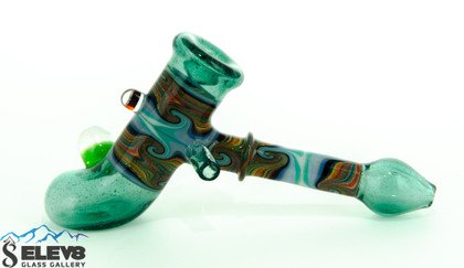 Teal Line Work Hammer Pipe by Eric Tatlock #333