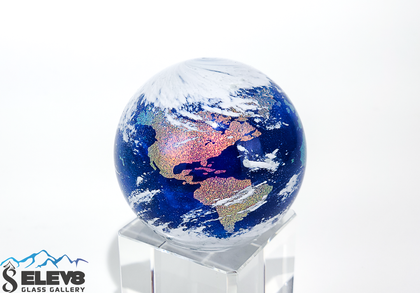 Earth Marble with Stand by Geoffrey Beetem Designs #1