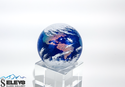 Earth Marble with Stand by Geoffrey Beetem Designs #2