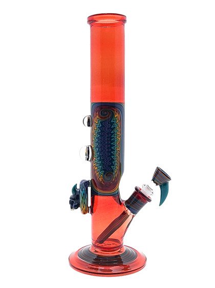 Water Pipe Bong - Red Devil Hendy Tube by Hendy Glass #1061