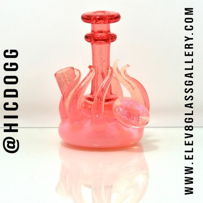 Small Pink CFL Dab Rig by Hic Dogg Glass #130
