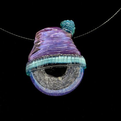 Glass Jewelry - Eye Beanie Pendant by Junkie Glass #128