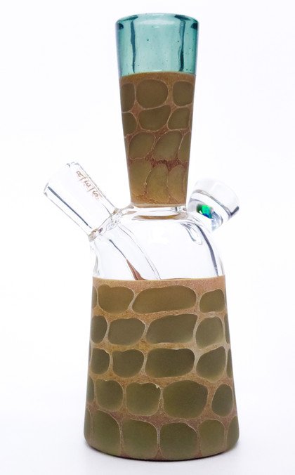 Water Pipe Bong - Tonic and Giraffe Pattern Mini Tube by Robertson Glass #953