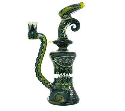 Water Pipe Bong - Grabber Green Banger Hanger Mini Tube by Shimkus Glass #19