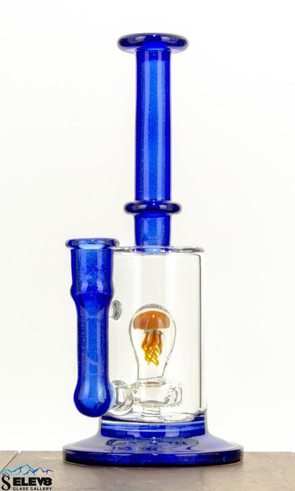 Ocean Dichroic Tube with Jellyfish Sculpture by Turtle Time #554