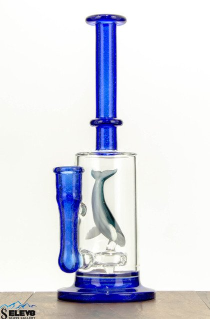 Ocean Dichroic Tube with Whale Sculpture by Turtle Time #552