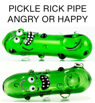 Glass Pipe - Pickle Rick Spoon P107 by Simply Jeff Glass