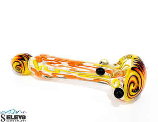 Glass Pipe made with Inside Out and Fall Glisten Wig Wag by Shimkus Glass #423