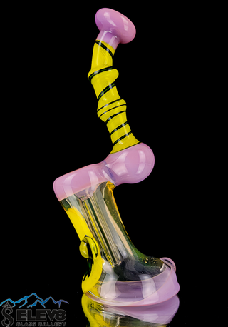 Water Pipe Bubbler - Violet Gold Butter Bubbler by Steve Kelnhofer #906