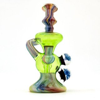 Water Pipe Bong - Toxic Green and Fabulous Elton John Rocket Man Butter Recycler by Steve Kelnhofer #1000