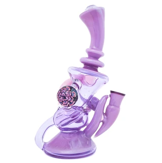 Water Pipe Bong - Pink and Purple Gold Butter Recycler by Steve Kelnhofer #13