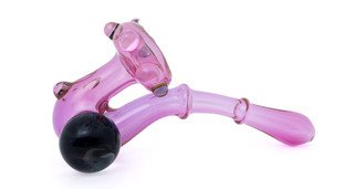 Sherlock Flower Pipe - Gold Fumed Purple with Planet Marble by Steve Kelnhofer #479