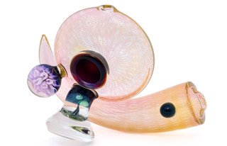 Flower Pipe - Horny Disc Pipe of Gold and Silver Fume Fun by Steve Kelnhofer #27