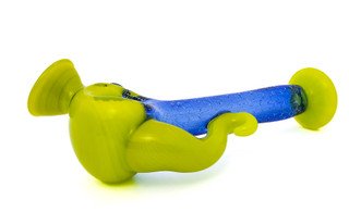 Flower Pipe - Blue Dichro Spoon with Amazon Butter #482