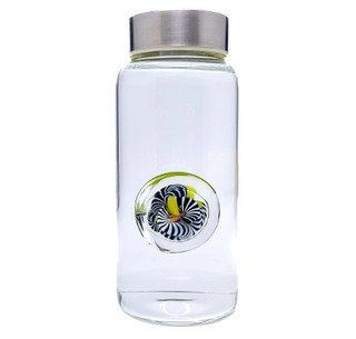 Handmade Black and White Internal Marble Glass Water Bottle by Steve Kelnhofer #63