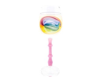 Handcrafted fumed wine glass with rocket man window #101