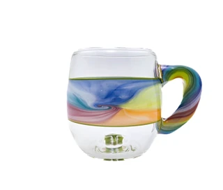 Handmade Borosilicate Glass Coffee Cup In “Elton John Rocket Man”#103