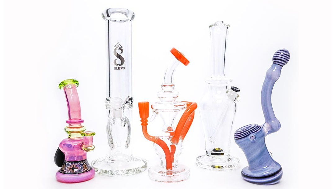 Glass smoking pipes and gear selection at Elev8 Smoke and Vape in Colorado Springs