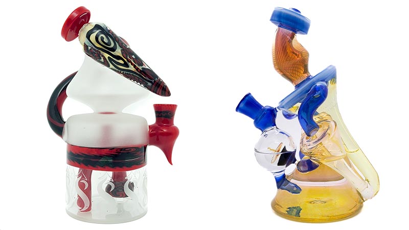 Glass rigs selection at Elev8 Smoke and Vape in Colorado Springs